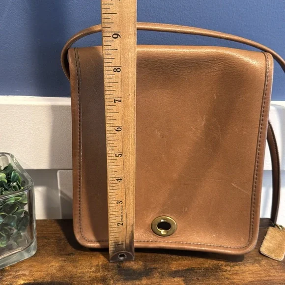 Coach Vintage Leather Compact Pouch bag brown leather turnlock - Picture 12 of 14